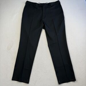 Peter Millar Dress Pants Mens 36x29 Gray Polyester Flat Front Business Trousers